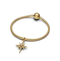 Pandora Gold-Plated Sparkling North Star Dangle Charms