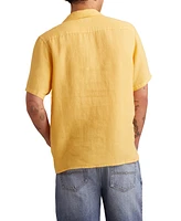 Lucky Brand Men's Short Sleeve Linen Camp Collar Shirt