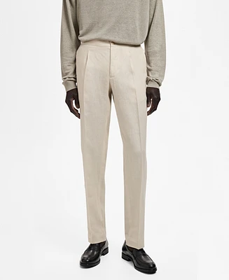 Mango Men's Salerno Linen Slim-Fit Suit Pants