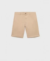 Mango Men's Slim-Fit Chino Cotton Bermuda Shorts