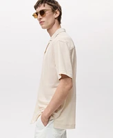 Mango Men's Bowling Collar Modal Shirt