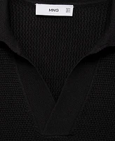 Mango Men's Structured Fine-Knit Polo Shirt