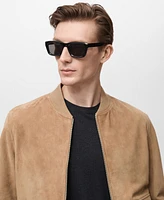 Mango Men's Suede Leather Bomber Jacket