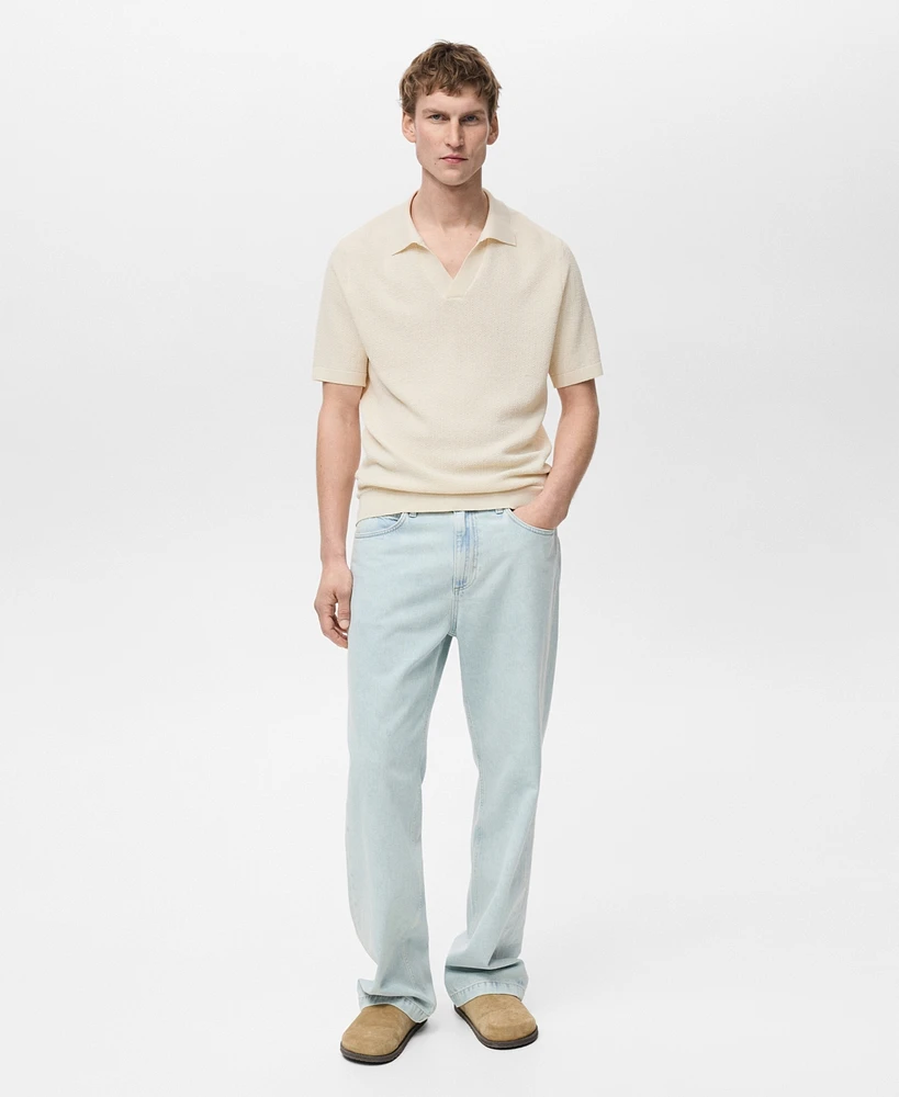 Mango Men's Fine-Knit Polo Shirt