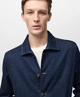 Mango Men's Regular-Fit Denim Overshirt Jacket