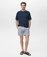 Mango Men's Seersucker Swim Trunks