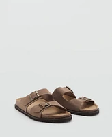 Mango Men's Split Leather Buckle Sandals