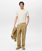 Mango Men's Cotton Fine-Knit T-Shirt
