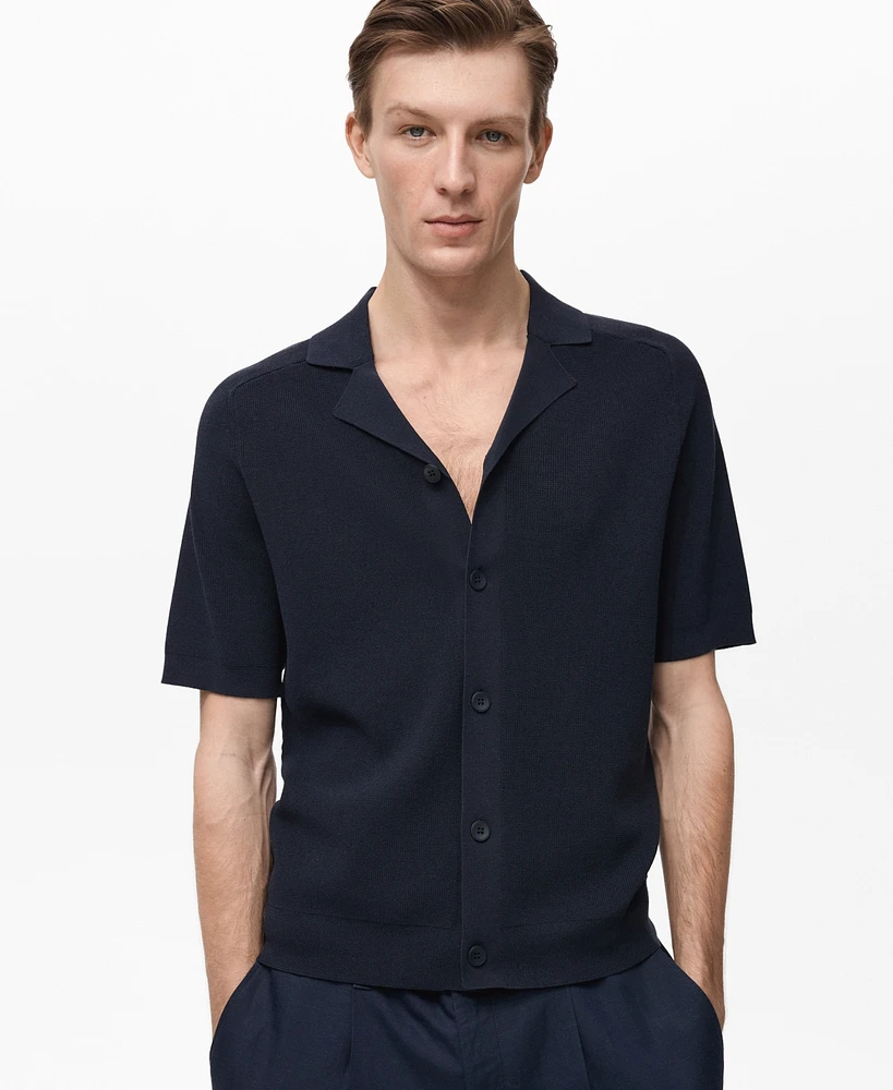 Mango Men's Ribbed Structure Shirt