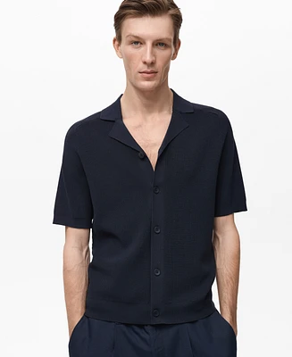 Mango Men's Ribbed Structure Shirt