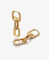 Pandora Pave Link Hoop Earrings