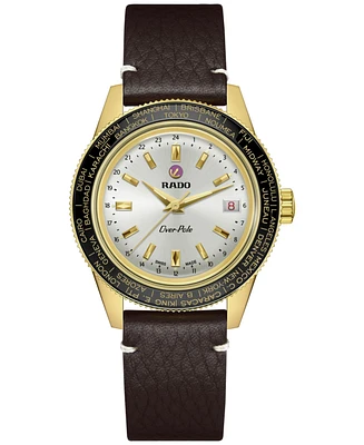 Rado Unisex Swiss Automatic Captain Cook Over-Pole Interchangeable Brown Leather Strap Watch 39mm