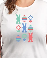 Hybrid Apparel Plus Easter Grid Graphic Crew Neck T-Shirt