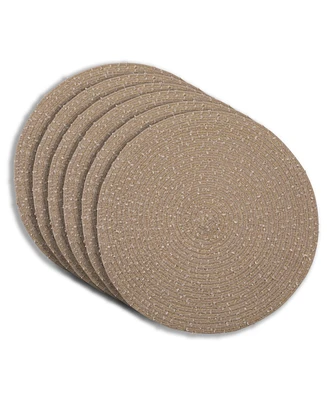Dainty Home Boucle 15" Round Woven Placemats Set of 6 - Durable, Reversible & Non-Slip Table Mats