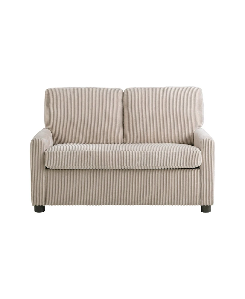 Serta 53.3" Corduroy Danson Convertible Loveseat with Charging Port