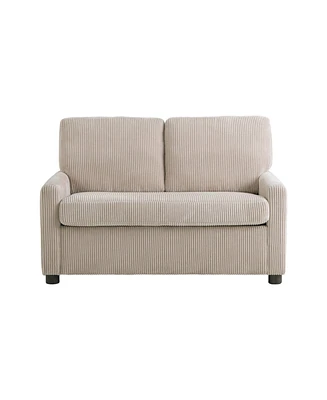Serta 53.3" Corduroy Danson Convertible Loveseat with Charging Port