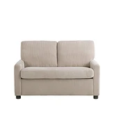 Serta 53.3" Corduroy Danson Convertible Loveseat with Charging Port