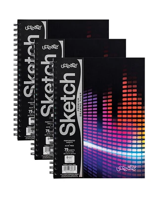 UCreate Fashion Sonic Vibes Poly Sketch Book, Pack of 3