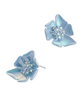 Betsey Johnson Faux Stone Garden Glam Flower Stud Earrings