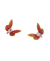 Betsey Johnson Faux Stone Garden Glam Butterfly Stud Earrings