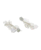 Betsey Johnson Ivory Garden Glam Flower Petal Dangle Earrings