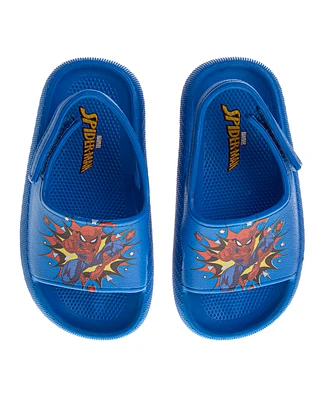 Spider-Man Toddler Boys Marvel Hook and Loop Backstrap Slides
