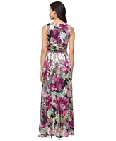 Sl Fashions Petite Foil Printed Surplice Dress