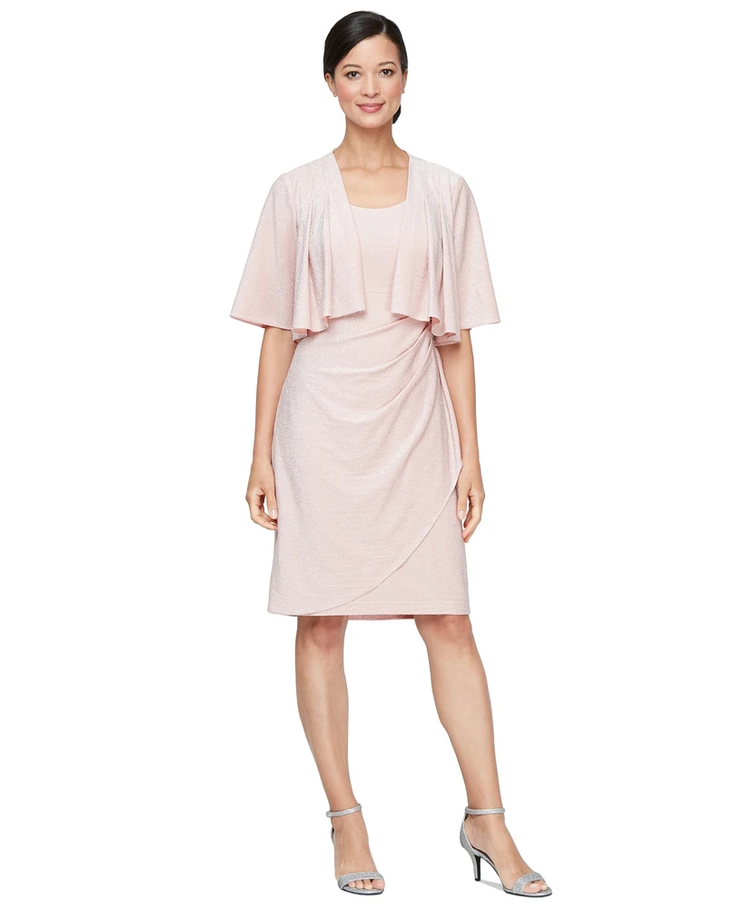 Sl Fashions Women's Shimmer Shrug & Embellished Dress