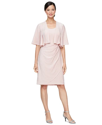 Sl Fashions Women's Shimmer Shrug & Embellished Dress