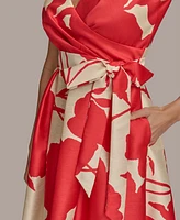 Donna Karan New York Women's Printed Tie-Waist A-Line Dress