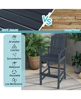 Counter Height Outdoor Hdpe Bar Stool with Armrests and Footrest