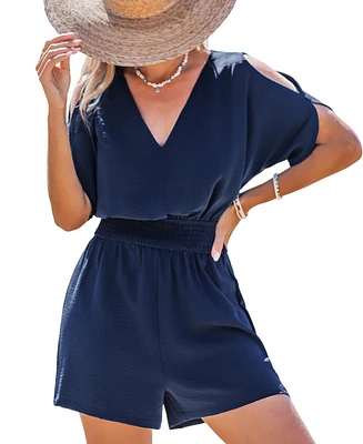 Cupshe Women's Seaside Bliss Blue Romper