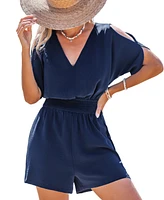 Cupshe Women's Seaside Bliss Blue Romper