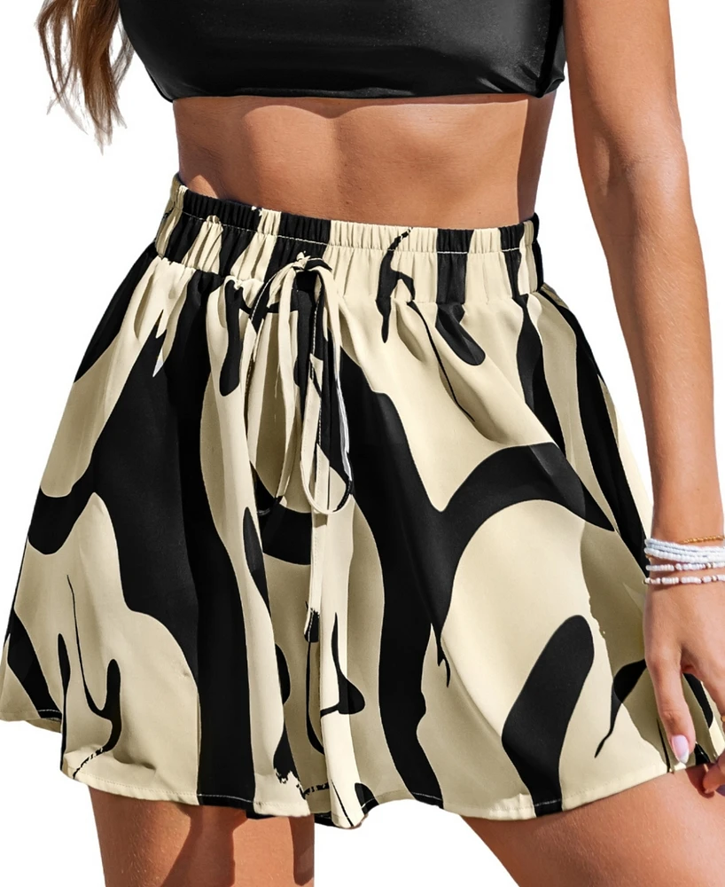 Cupshe Women's Beachside Muse Abstract Cover-Up Shorts