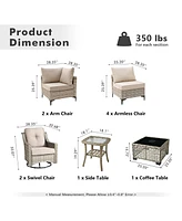 Xizzi 10 Piece Outdoor Patio Furniture with Swivel Rocking Chairs,All Weather Rattan Wicker Sectional Coversation Set Solar Coffee Table, Single