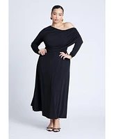 Eloquii Plus Knit Shirred Dress