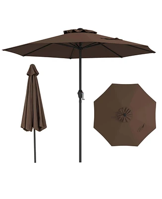 Gymax Outdoor Patio Umbrella Modern Table w/8 Heavy Duty Ribs Sun-proof