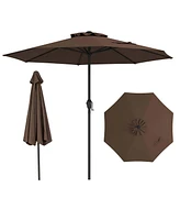 Gymax Outdoor Patio Umbrella Modern Table w/8 Heavy Duty Ribs Sun-proof