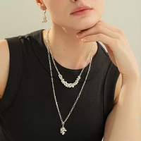 Sterling Silver Isabelle Cluster Pendant Chain Necklace