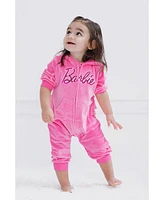 Barbie Baby Girls Velour Matching Family Zip Up Hoodie & Pants Outfit Set Adult