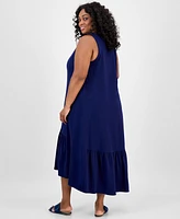 Jones New York Plus Ruffled High-Low Dress