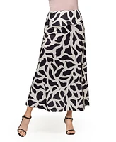24seven Comfort Apparel Women's Elastic Waist A Line Maxi Skirt