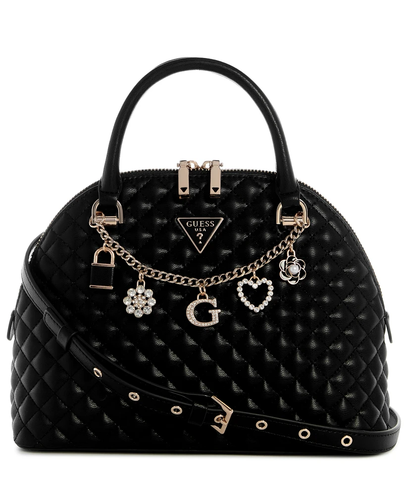 Guess Everlee Quilted Dome Satchel Bag
