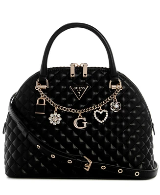 Guess Everlee Quilted Dome Satchel Bag
