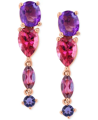Effy Multi-Gemstone Mixed-Cut Drop Earrings (1-3/4 ct. t.w.) in 14k Rose Gold