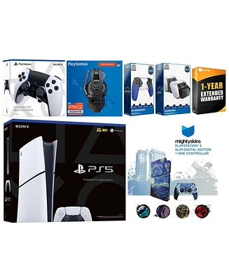 Sony Playstation 5 Slim Digital with Extra Edge Controller, Plantronics Headset, Trigger Stop Kit