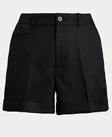 Lauren Ralph Women's Pleated Linen-Blend Twill Shorts