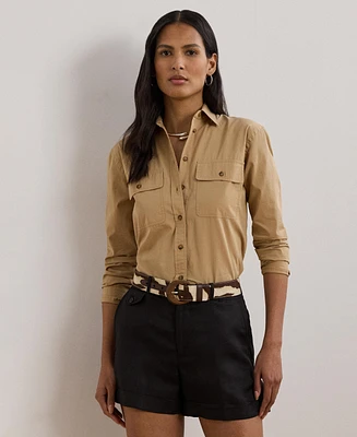 Lauren Ralph Women's Relaxed-Fit Featherweight Cotton Shirt