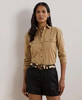 Lauren Ralph Women's Relaxed-Fit Featherweight Cotton Shirt