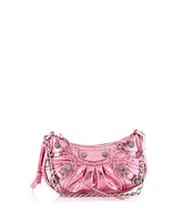 Pre-Owned Balenciaga Mini Le Cagole Giant Studs Shoulder Bag Leather with Crystals